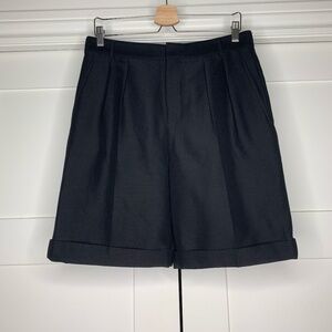Saint Laurent Wool and Mohair Black Shorts